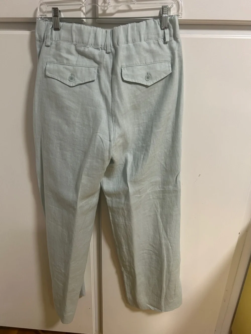 Banana Republic Blue Linen Straight-Leg Trousers NWOT XSP